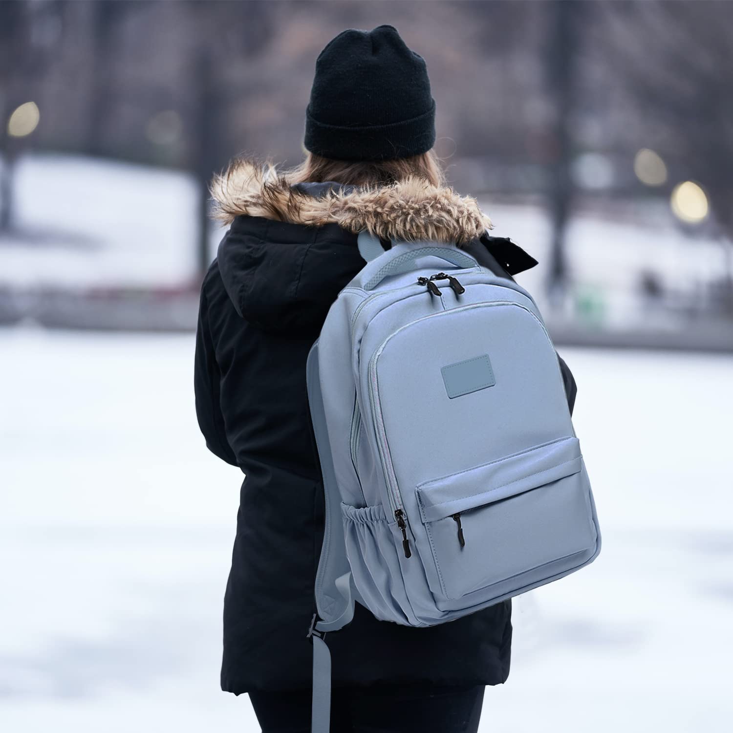 RFID Mochilas para Estudiantes, Mochila de Viaje, Mochila Impermeable, Mochila para Laptop Mochila Portatil de14 Pulgadas, Gran Capacidad, Mochila Casual para Mujeres y Hombres (Azul)